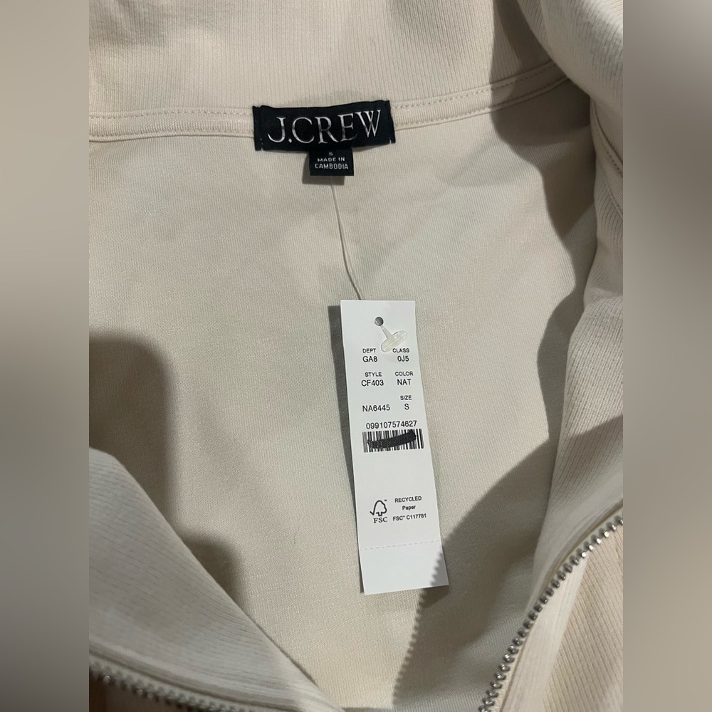 J.Crew Soft rib quarter-zip top in natural - Picture 8 of 8